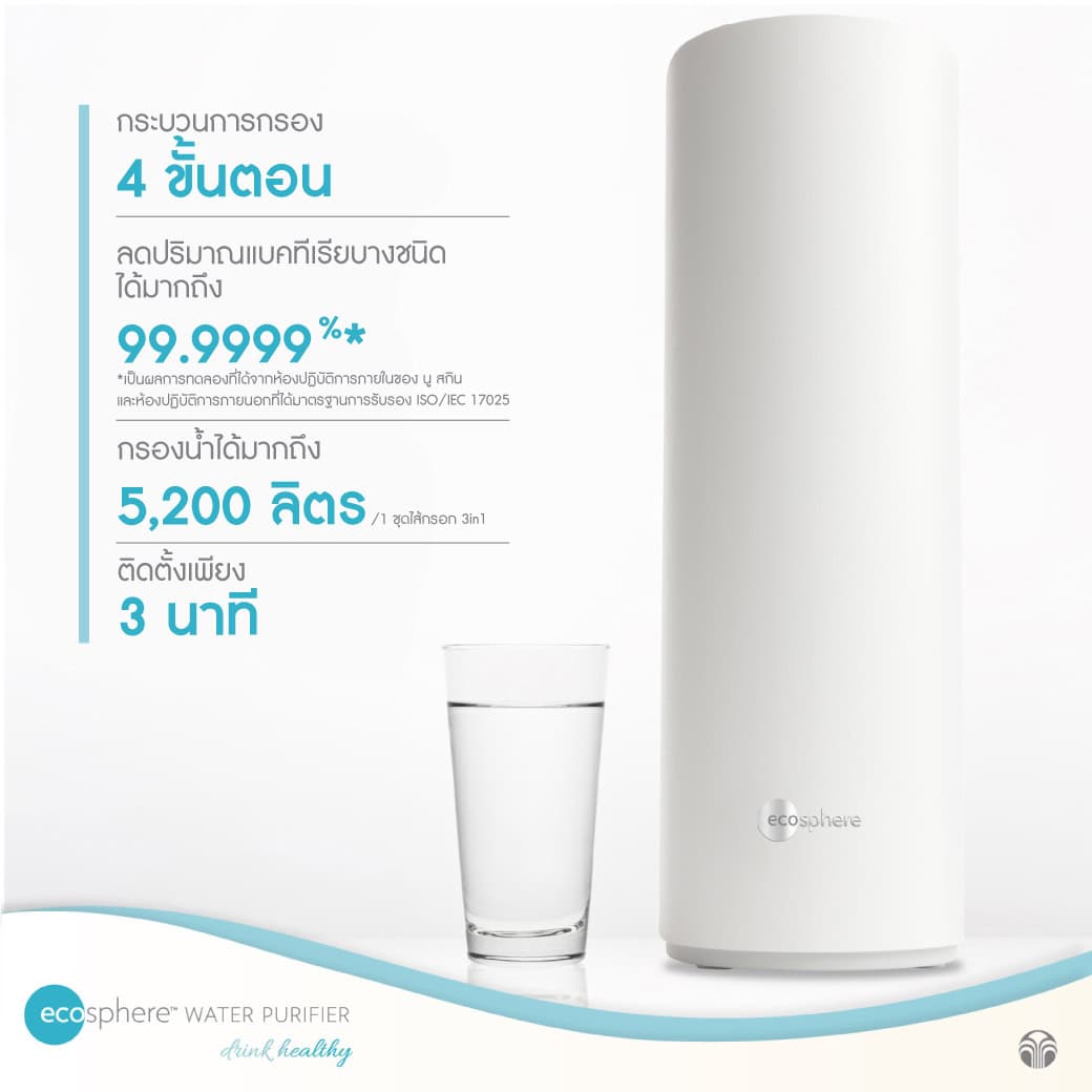เครื่องกรองน้ำ อีโคสเฟียร์ นู ส กิน | EcoSphere Water Purifier: ทางเลือกเพื่อน้ำดื่มสะอาด...มาตรฐานใหม่ในบ้านคุณ